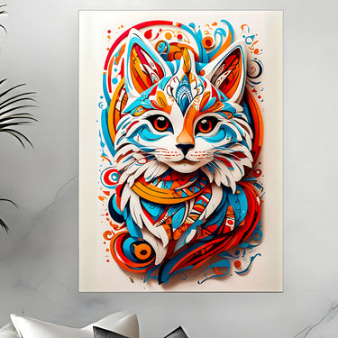 Tableau Abstrait Chat