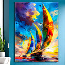 Tableau Bateau Abstrait