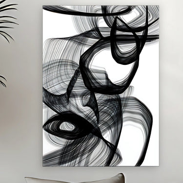 Tableau Noir et Blanc Abstrait