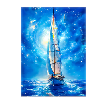 Tableau Peinture Acrylique Bateau Mer