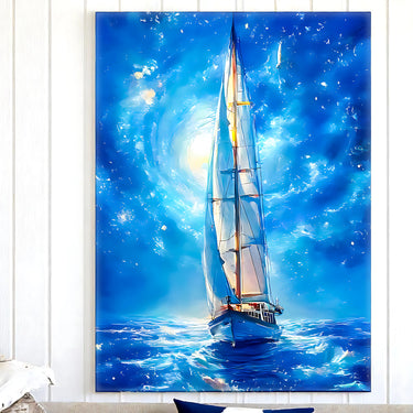 Tableau Peinture Acrylique Bateau Mer